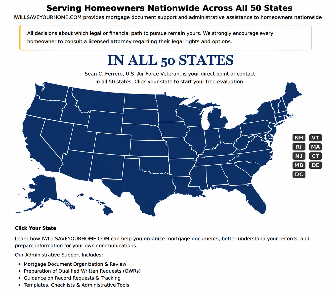 Map of all 50 states